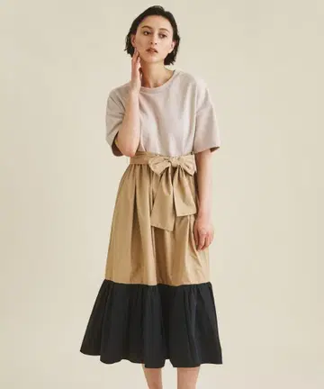 그레이스 콘티넨탈 타프타 콤비 Tee 원피스
