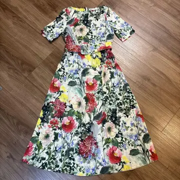 ZARA 꽃무늬 반팔 롱 원피스