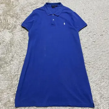 랄프 로렌 THE MESH MINI 피케 셔츠 원피스 스카이블루 XL