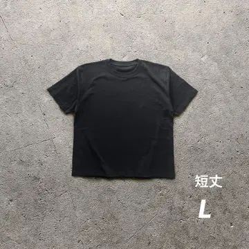 블랙 T셔츠 무지 그런지 PUNK 미니 T 숏 기장 L