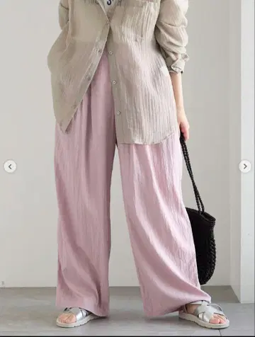 접촉 냉감 턱 와이드 팬츠