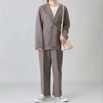 FREAK'S STORE TR 하이웨스트 체크 팬츠 셋업