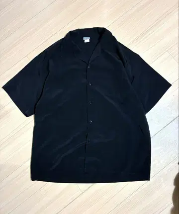 Caltop 칼탑 오픈 카라 셔츠 블랙