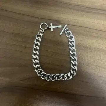 실버 체인 팔찌 크로스 모티브