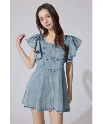 rienda 히로인 원피스 프릴 슬리브 미니 원피스 여름옷