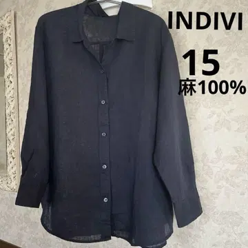 새상품급 빅 사이즈 15 인디비 린넨 100% 블라우스