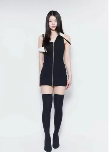 theredthread 원숄더 셔츠 니트 드레스