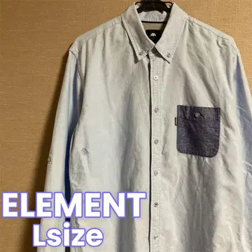 252 ELEMENT 셔츠 남성용 L 스카이블루 버튼 다운 긴팔