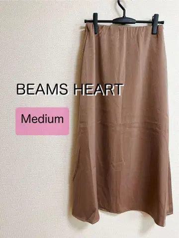 [새상품] BEAMS HEART 새틴 머메이드 스커트 베이지