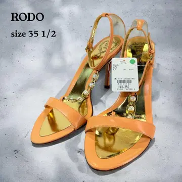 [새상품] RODO 펄 샌들 (35.5) 힐 이탈리아제 천연 가죽 장식