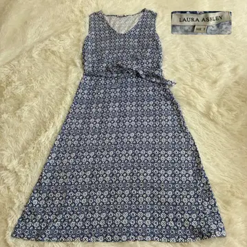 Laura Ashley 슬리브리스 원피스 꽃무늬 리본 사이즈 7