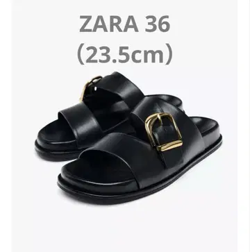 ZARA 버클 플랫 샌들 23.5cm