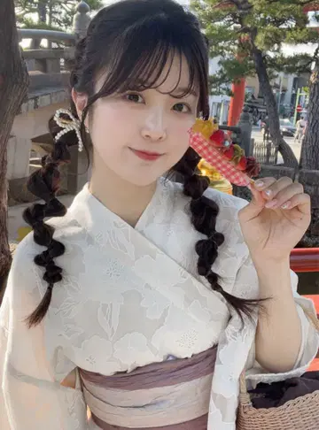 3점 세트 2Way 오간자 꽃무늬 세퍼레이트 유카타 [tul350] 숏