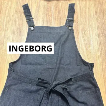 새상품급 INGEBORG 잉게보그 데님 오버롤 스커트 BLACK
