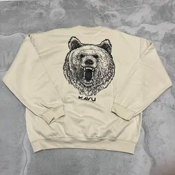 KAVU 곰 디자인 베이지 맨투맨