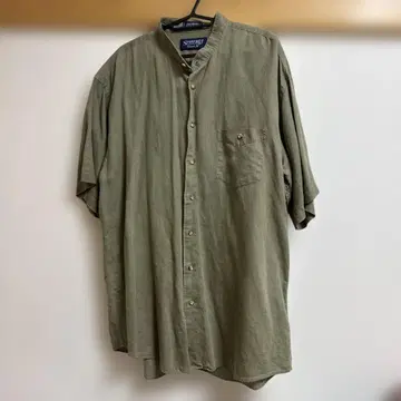 STAFFORD 린넨 노카라 셔츠 카키