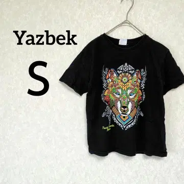 해외 구제 의류 Yazbek [ S ] 늑대 그래픽 티셔츠 블랙