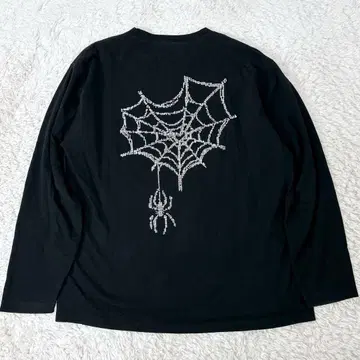 스트릿 롱T 크리스탈 스파이더 로고 USA Crystal 블랙