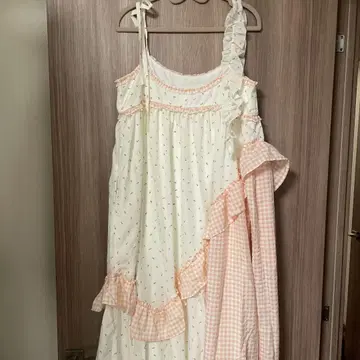 메리제니 flower check 아시메 원피스 핑크