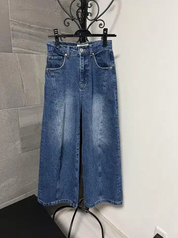 릴리 브라운 데님 블루 와이드 팬츠