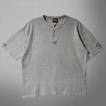 90년대 할리데이비슨 헨리넥 티셔츠 USA 제 그레이 2XL