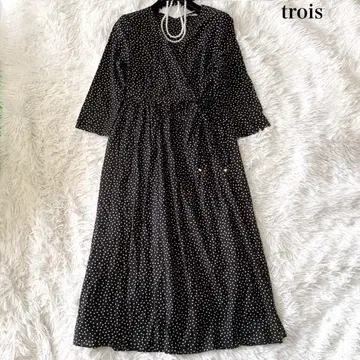 trois 도트 무늬 카슈쿨 롱 셔츠 원피스 코튼 100
