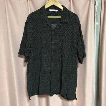 매뉴얼 알파벳 자수 오픈 카라 셔츠 MA-S-520