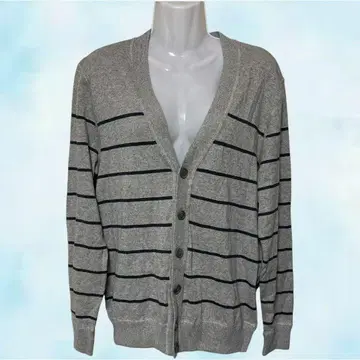 GAP 갭 가디건 그레이 남성용 보더 긴팔 V넥
