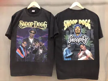 XL Snoop Dogg 그래픽 티셔츠 블랙