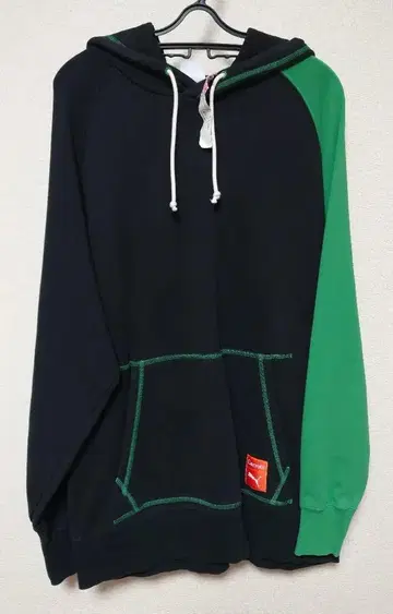 PUMA 후드 부착 후드티 네이비 그린