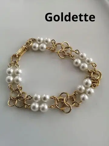 Goldette 펄 팔찌 골드 컬러 빈티지