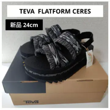 새상품 TEVA 샌들 블랙 24cm 통굽 emmi