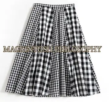 MACKINTOSH PHILOSOPHY 체크 무늬 플레어 스커트 34