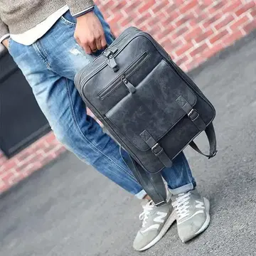 대용량 합성피혁 럭색 그레이
