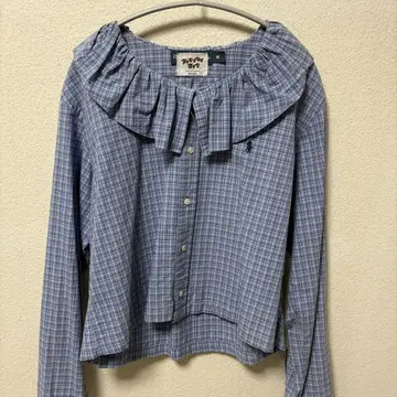Ralph Lauren 체크 무늬 프릴 셔츠 리메이크 구제 의류