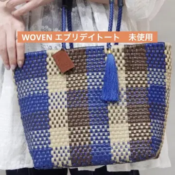 WOVEN 에브리데이 토트 블루 계열 스몰 멕시코제 미사용
