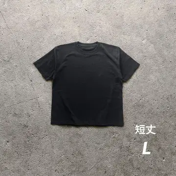 블랙 T셔츠 무지 그런지 PUNK 미니 T 숏 기장 L