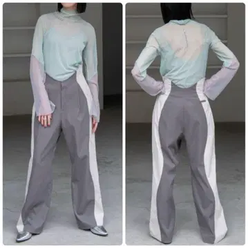 VACANCY 2024 AW 웨이브 배색 슬랙스 S 사이즈