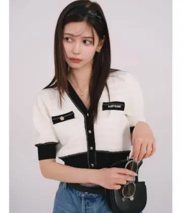 LILY BROWN x MARY QUANT 데이지 모티브 니트 가디건