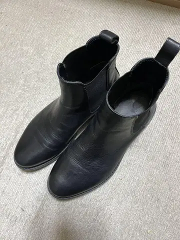GU 리얼 가죽 사이드 고어 부츠 블랙 가죽 사이드 고어 부츠 26cm