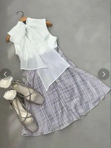 백리본 시어 미니 코르셋 원피스