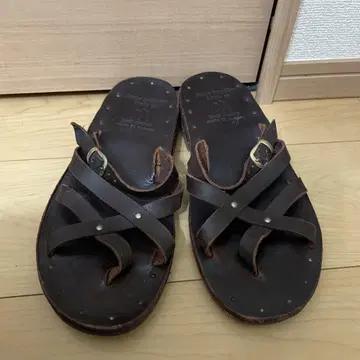 핸드 소운 [ 산토도밍고 ] 가죽 스트랩 샌들 가죽 밑창 사양