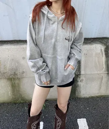 그레이 집업 후디