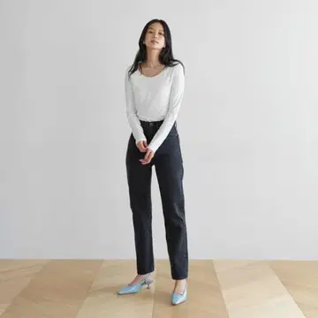 SeaRoomlynn 하이웨스트 슬림 SRN02 워시 블랙 24인치