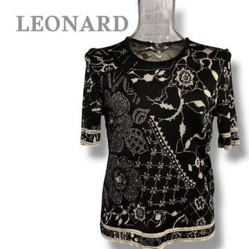 LEONARD 고급 실크 반팔 티셔츠