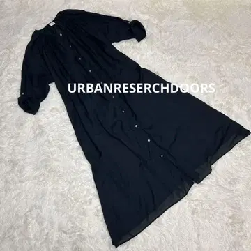 URBANRESERCHDOORS 코튼 보일 롤업 슬리브 원피스