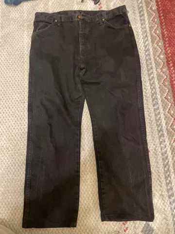 랭글러 블랙 데님 와이드 스트레이트 배기 90s