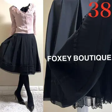 FOXEY BOUTIQUE 폭시 부티크 플레어 스커트 블랙 38 M