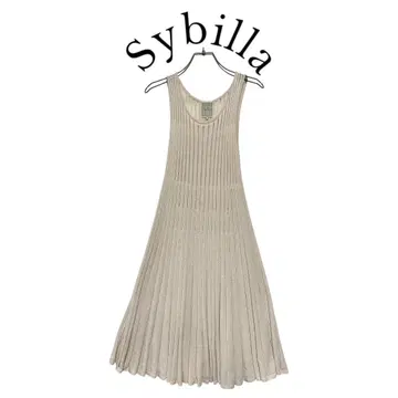 [일본제] Sybilla 시빌라 리브 니트 원피스 슬리브리스 M