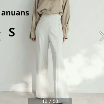 아뉴앙스 anuans 센터 프레스 마린 팬츠 S